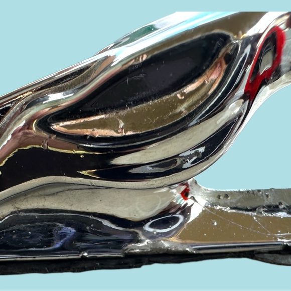 VINTAGE JAGUAR CHROME HOOD ORNAMENT MARBLE MOUNTED - Picture 9 of 16